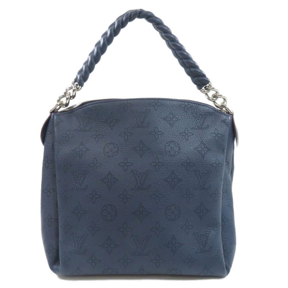 Louis Vuitton Shoulder Bag Chain Leather Mahina Babylon Black
